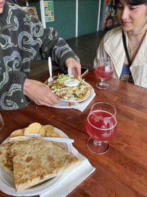 Super nachos and super quesadilla