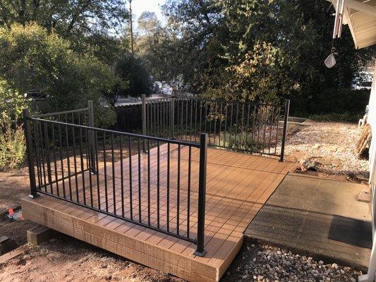 Composite decking with fortress handrail