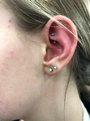 The rook piercing I got done about a year ago at trend kill.