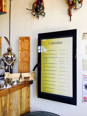 Calendar of events and reservations for machines