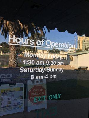 Hours on yelp and Apple maps incorrect, these are the hours as of 09JUN2018