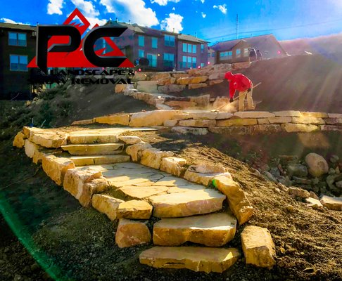 PARK CITY RUSTIC STONE STAIR INSTALLATION