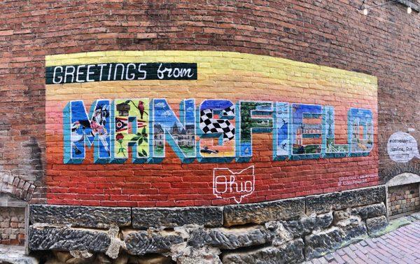 Greetings from Mansfield Ohio mural