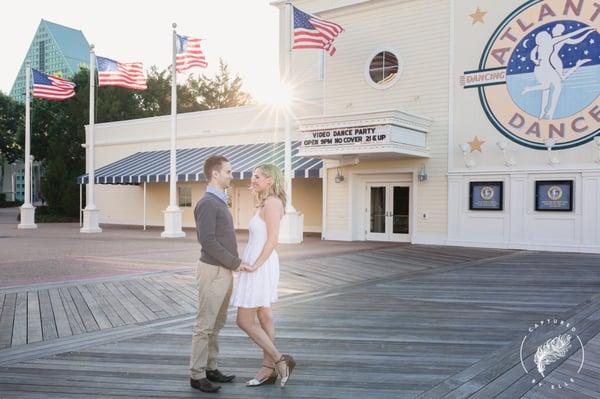 Disney boardwalk engagement session