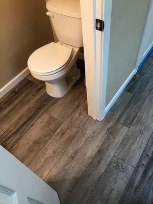 Lincoln CA Vinyl  was installed directly over Tile.