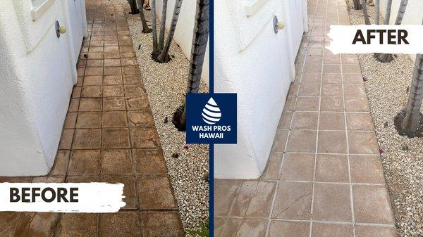 Tile Cleaning Before and After (Kahala)