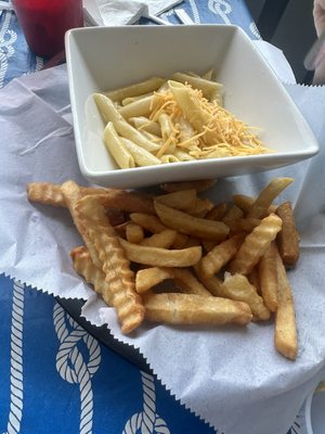 Kids butter noodles and fries