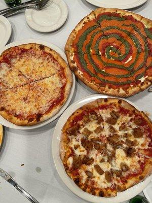 Regular, Veal Cutlet, and the TPR Special pie (vodka sauce, pesto, and traditional marinara)