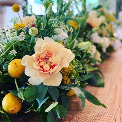 Tablescape with tree peonies