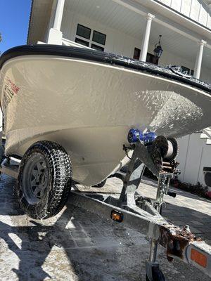 Boat cleaning and wax