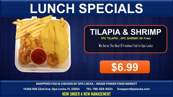 Tilapia and Shrimp lunch special