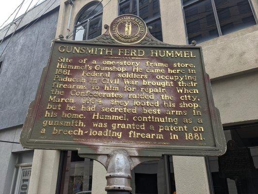 Gunsmith Ferd Hummel Historical Marker, Paducah