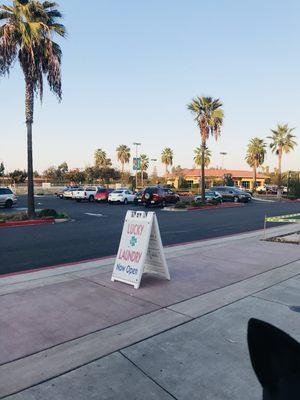 Big parking lots in the front. Starbucks near by.