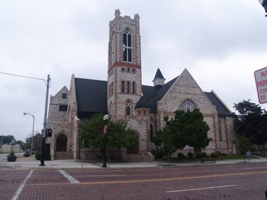 View of First Presbyterian Church from S. Saginaw Street.