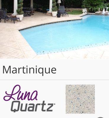 I chose 10 year warranty Luna Quartz in Martinique color. I love the finished product!