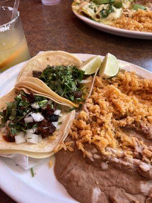 Steak and Al Pastor tacos (they were nice enough to let me mix and match!)