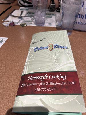 Menu cover