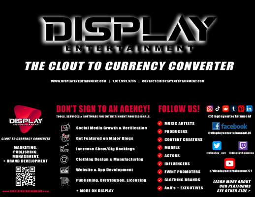 Display Entertainment. Digital Media Agency. The Clout to Currency Converter. Web Distribution Services + More. View our app store!