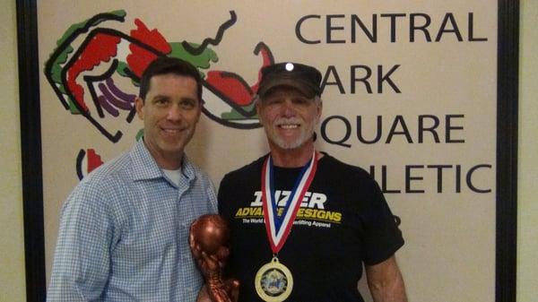 Dr. Traum with world champion power lifter Jeff Thornton