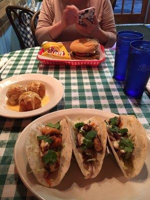 Cocomo Joe's Fish Tacos and a side of Fried Mac and Cheese