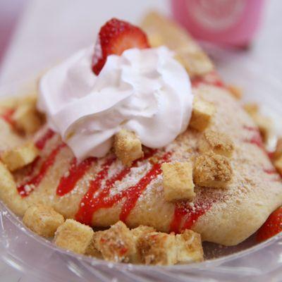 Strawberry Cheesecake + a scoop of Vanilla Ice Cream