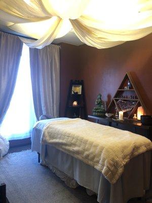 Welcome to my treatment room! A peaceful place of refuge from a busy world.