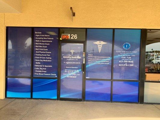 Entrance to innovative health care. The best treatment in the valley. The Doctor is kind and listens to her patients.