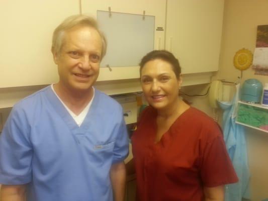 Dr. Aidman and Maria, his assistant for the last 20 years.