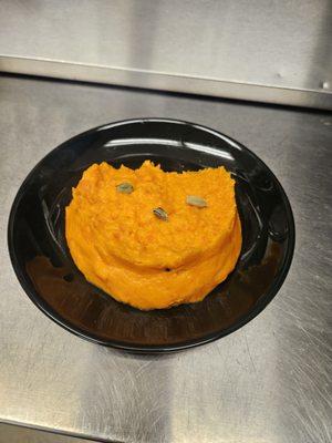 Carrot pudding. Made with organic carrots, organic cane sugar and coconut milk. Vegan.