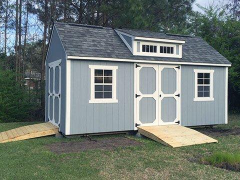 10x20 Steep-pitch transom roof dormer shed.