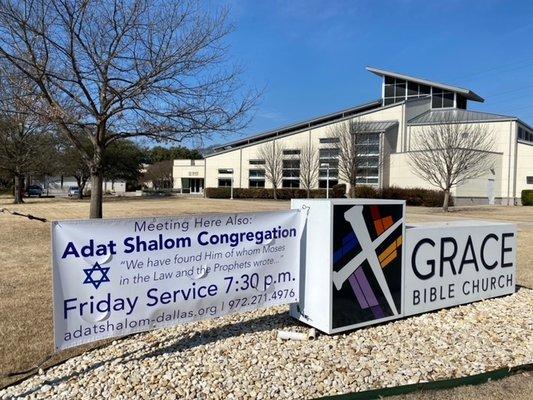 Adat Shalom meets every Friday evening at 7:30pm in the sanctuary of Grace Bible Church