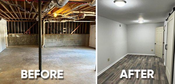 Before & after Comparison of Basement transformation