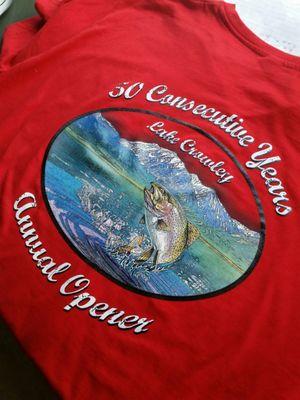 We can screen print from 1 or 2 color designs to the full gamut of color. We create custom graphics too!