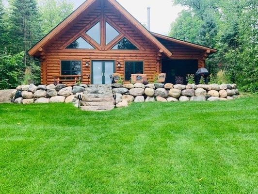 Boulder Walls and irrigation installation.