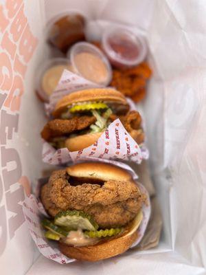 M.D.E (bottom) and Uncle Jerome with Waffle Fries