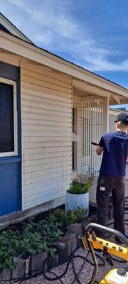 Ezra our Apprentice Handyman busy at work.