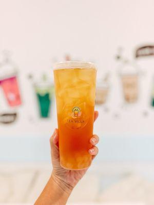 honey green tea with popping boba