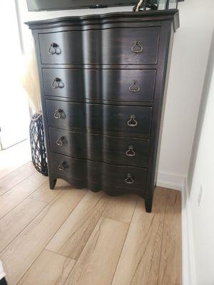 Black high chest dresser