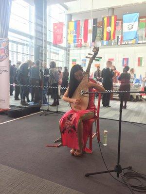 Playing the Chinese Lute Pipa at Loyola University Quinlan School of Business International Night