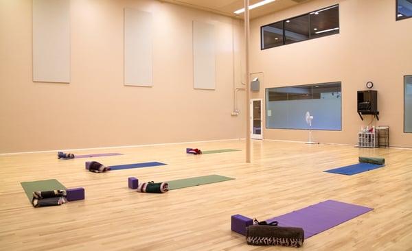 A beautiful, newly installed Yoga studio with Mat Pilates, Barre and Belly Dancing classes