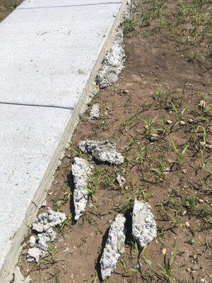 Big chunks or concrete left behind