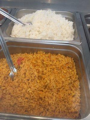 Yellow rice and white rice