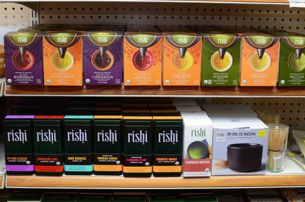 Rishi Tea is one of our favorites. We offer a large selection of flavors. One to fit any mood or season.