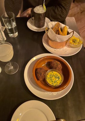 Black Pudding Croquettes & House Potato Crisps