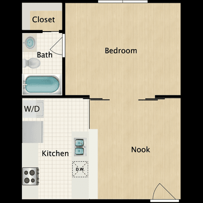 1 Bedroom 1 Bath 474 Sq Ft