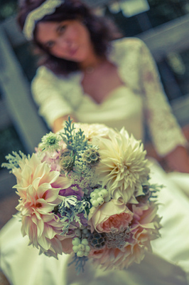 vintage country chic wedding bouquet