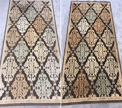 Local Rug Cleaning. Before and after rug.