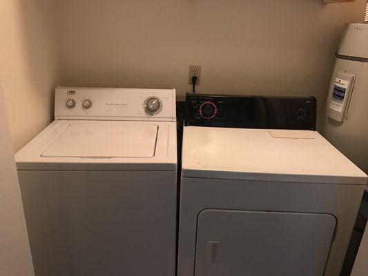 Mismatched laundry closet.