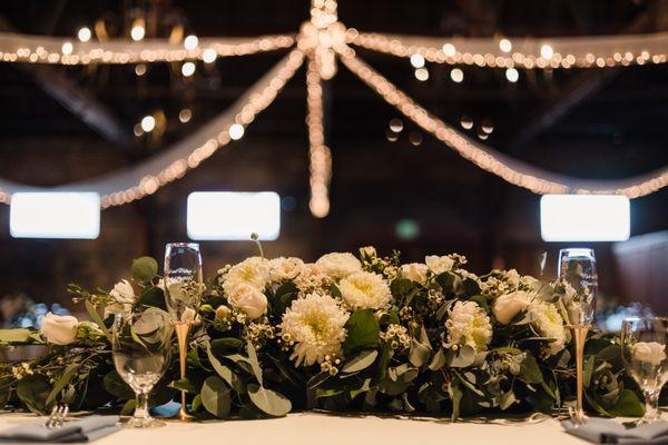 MAIN ROOM WHITE TULLE WITH LIGHTS CEILING DECOR