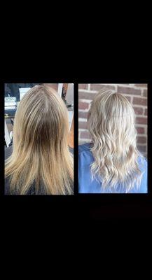 before & after icy blonde